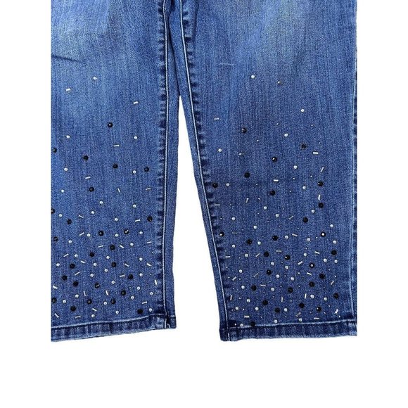 24W INC International Concepts Women's Embellished Jeans Skinny Leg Slim Tech Fi - Picture 2 of 10